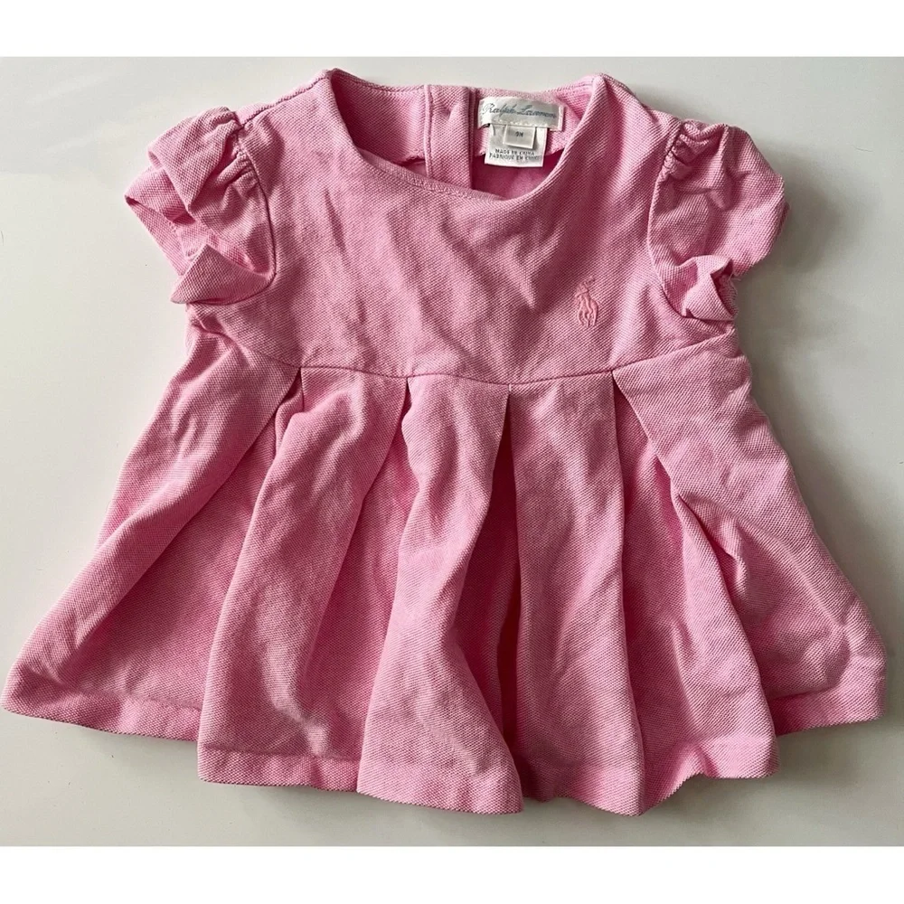 Ralph Lauren • Pink Pleated Baby Dress